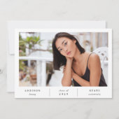 Minimalist Photo Graduation Announcement & Invite Einladung (Vorderseite)