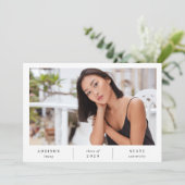 Minimalist Photo Graduation Announcement & Invite Einladung (Stehend Vorderseite)