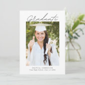 Minimalist Photo Graduation Party  Einladung (Stehend Vorderseite)