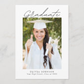 Minimalist Photo Graduation Party  Einladung (Vorderseite)