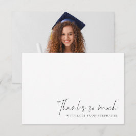 Minimalist Photo Graduation Thank You Dankeskarte