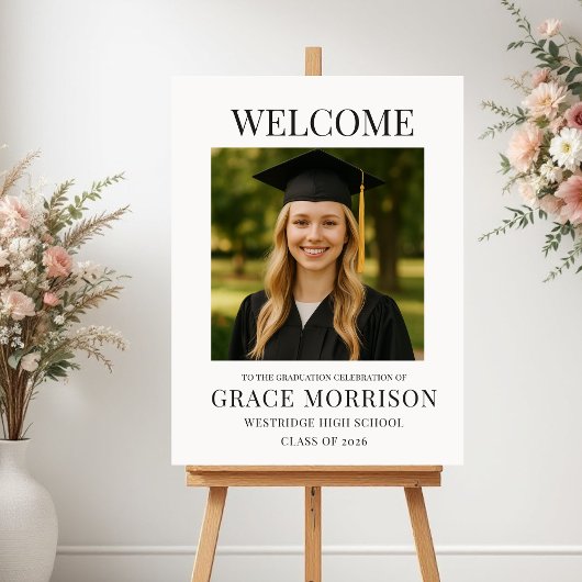 Minimalist Photo Graduation Welcome Sign Poster
