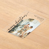 Minimalist Photo Merry Christmas Card Acryleinladungen (Ablage )