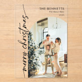 Minimalist Photo Merry Christmas Card Acryleinladungen (Vorderseite)