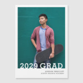 Minimalist Photo Overlay Graduation Announcement Magnetkarte (Vorderseite)