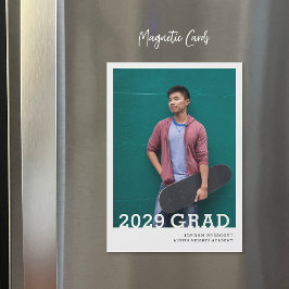 Minimalist Photo Overlay Graduation Announcement Magnetkarte