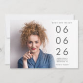Minimalist Photo Overlay Graduation Save The Date (Vorderseite)