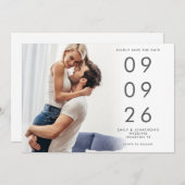 Minimalist Photo Overlay Wedding Save The Date (Vorne/Hinten)