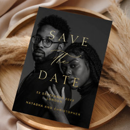 Minimalist Photo Overlay Wedding Save the Date Folieneinladung