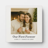 Minimalist Photo Personalized Text Keepsake Fotoplatte (Vorderseite)