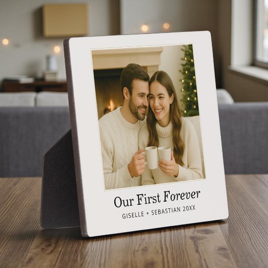 Minimalist Photo Personalized Text Keepsake Fotoplatte