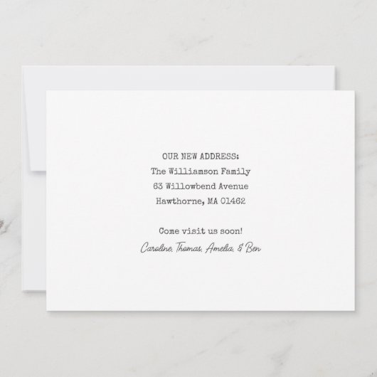 Minimalist Photo We Moved New Home Address Ankündigung (Rückseite)