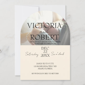 Minimalist Photo Wedding Engagement Arch Einladung