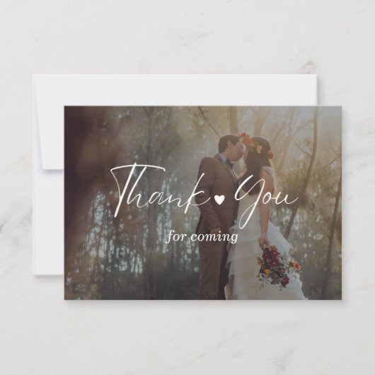 Minimalist Photo Wedding Thank You Card with Scrip Dankeskarte (Vorderseite)