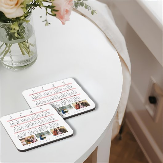 Minimalist Photo Yearly 2026 Calendar Keepsake  Getränkeuntersetzer