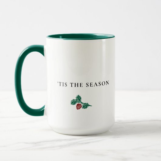 Minimalist Pine Branch Christmas – ’Tis The Season Tasse (Links)