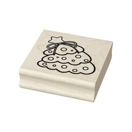 Minimalist Pine Christmas Tree Outline Gummistempel (Stempel)