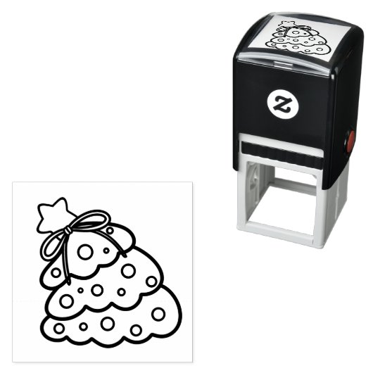 Minimalist Pine Christmas Tree Outline Permastempel (Beispiel)