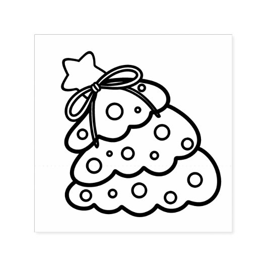 Minimalist Pine Christmas Tree Outline Permastempel (Design)