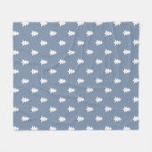 Minimalist Pine Tree Blue Boho Farmhouse Winter Fleecedecke (Vorderseite (Horizontal))