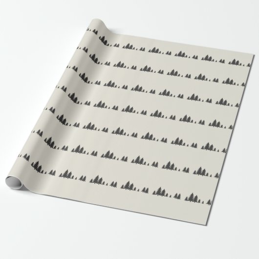 Minimalist Pine Tree Line Modern  Geschenkpapier (Ungerollt)