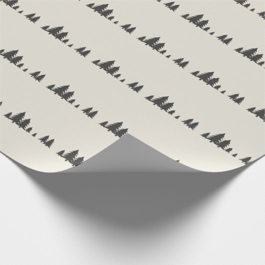 Minimalist Pine Tree Line Modern  Geschenkpapier (Ecke)