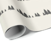 Minimalist Pine Tree Line Modern  Geschenkpapier (Rolleneckpunkt)