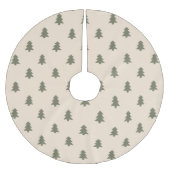 Minimalist Pine Tree Neutral Boho Farmhouse Beige Polyester Weihnachtsbaumdecke (Vorderseite)
