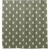 Minimalist Pine Tree Neutral Boho Farmhouse Winter Duschvorhang (Vorderseite)