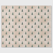 Minimalist Pine Tree Pattern Green Christmas Geschenkpapier (Flach)