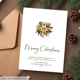 Minimalist Pine Wreath Holiday Christmas Greeting  Feiertagskarte