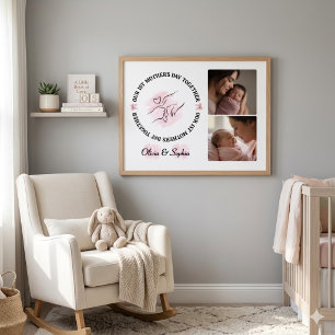 Minimalist Pink 1. Muttertag Individuelles Erinner Poster