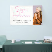 Minimalist Pink 60 & Fabulous 60th Birthday Party Banner (Messeveranstaltung)