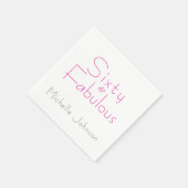 Minimalist Pink 60 & Fabulous 60th Birthday Party Serviette (Ecke)