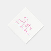 Minimalist Pink 60 & Fabulous 60th Birthday Party Serviette (Ecke)