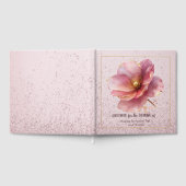Minimalist Pink and Gold Poppy Wedding Gästebuch (Voll)
