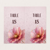 Minimalist Pink and Gold Poppy Wedding Visitenkarten (Außenseite Aufgefaltet)