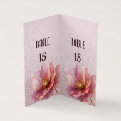 Minimalist Pink and Gold Poppy Wedding Visitenkarten (Innenseite)