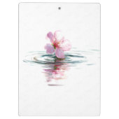 Minimalist Pink Blossom Water Ripple Clipboard Klemmbrett (Rückseite)