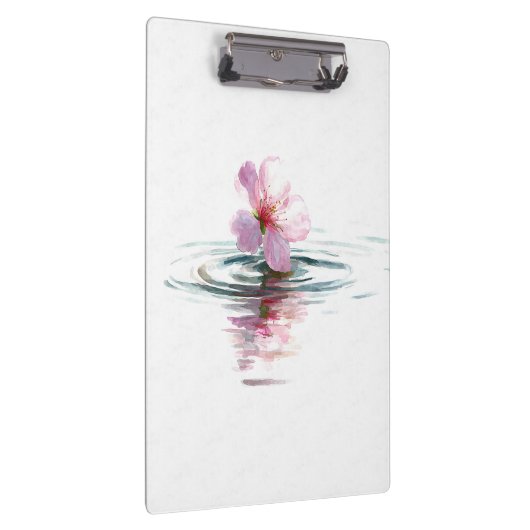 Minimalist Pink Blossom Water Ripple Clipboard Klemmbrett (Rechts)