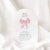 Minimalist Pink Bow Baby Shower Invitation Einladung