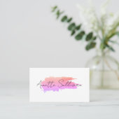 Minimalist pink brushstroke white Business Card Visitenkarte (Stehend Vorderseite)