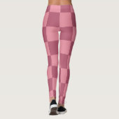 Minimalist Pink Checkerboard Pattern Leggings (Rückseite)