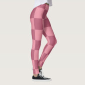 Minimalist Pink Checkerboard Pattern Leggings (Rechts)