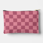 Minimalist Pink Checkerboard Pattern Zubehörtasche (Rückseite)