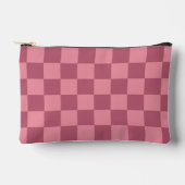 Minimalist Pink Checkerboard Pattern Zubehörtasche (Vorderseite)