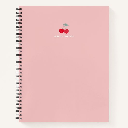 Minimalist Pink Cherry Icon Daily Notes Pink Notizblock (Vorderseite)