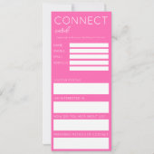 Minimalist Pink Church Connection Card Einladung (Rückseite)