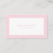Minimalist Pink Gingham Plaid Visitenkarte (Vorderseite)