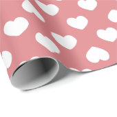 Minimalist Pink Hearts Geschenkpapier (Rolleneckpunkt)